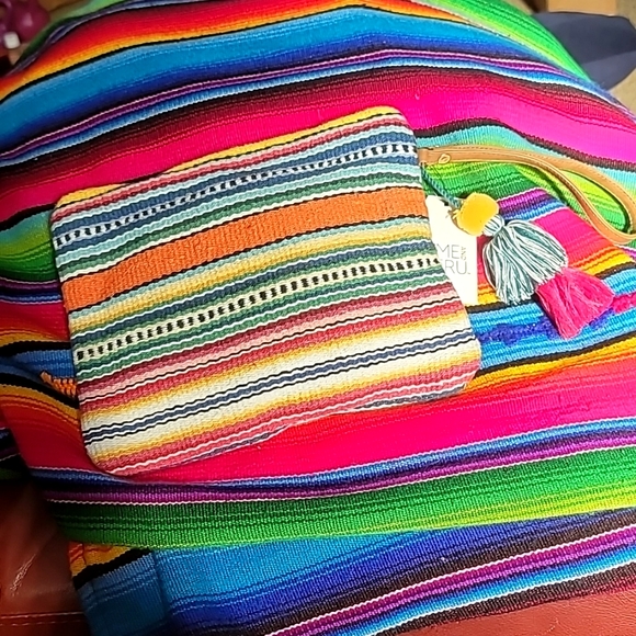 Time and True Woven Multi Color Wristlet with Pom Pom charm - Picture 1 of 4